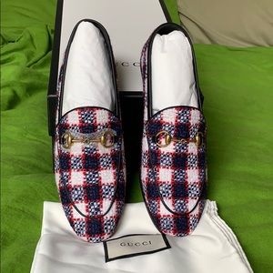 Gucci Jordaan Tweed Loafers